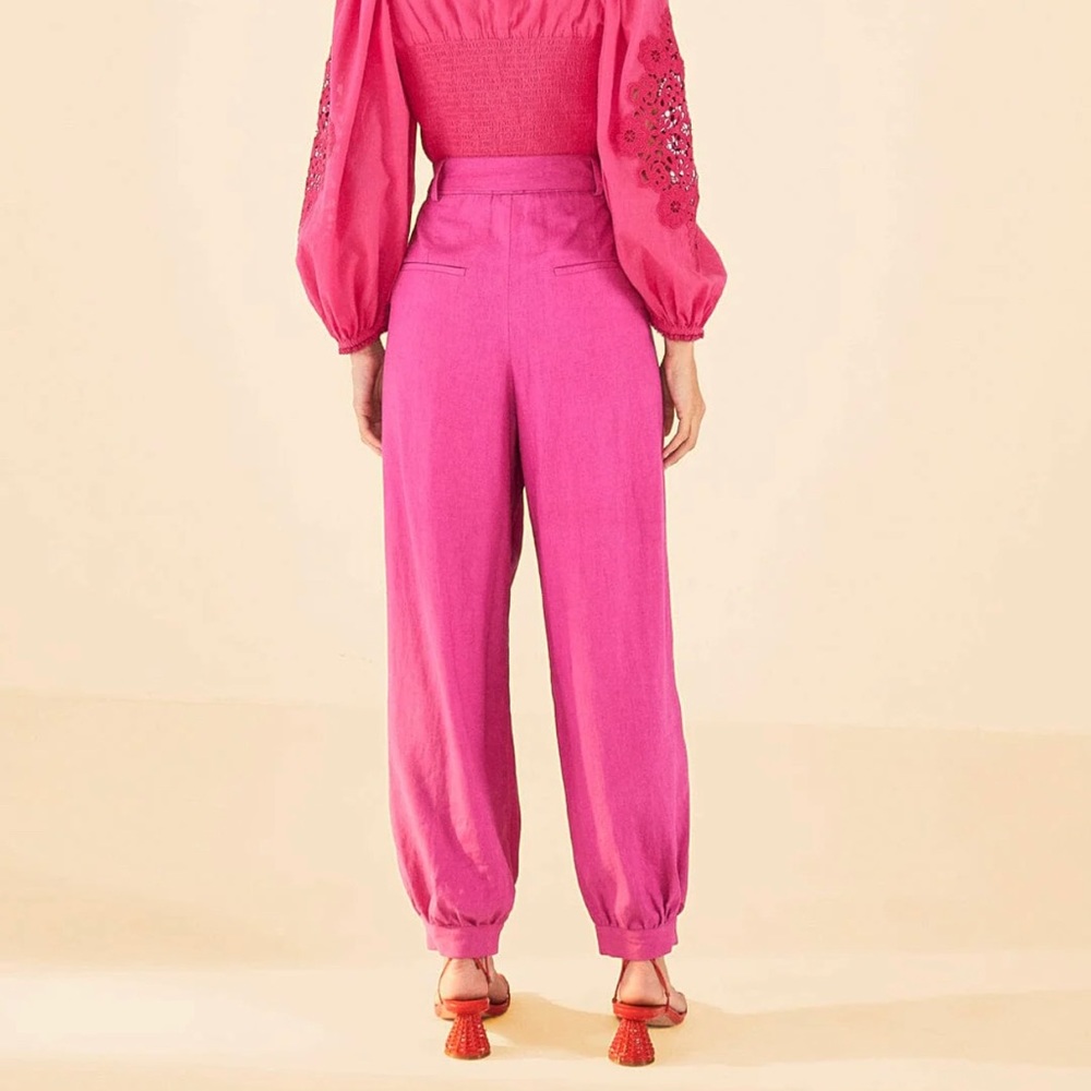Farm Rio Pink Linen Pants - Picture 2 of 6